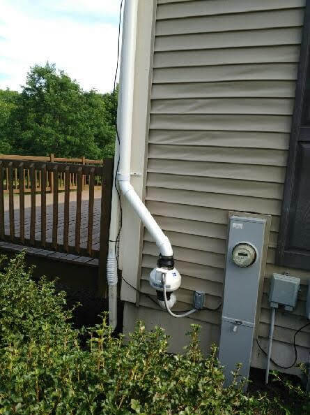Brookfield Radon - Radon Mitigation System Outside Install #4